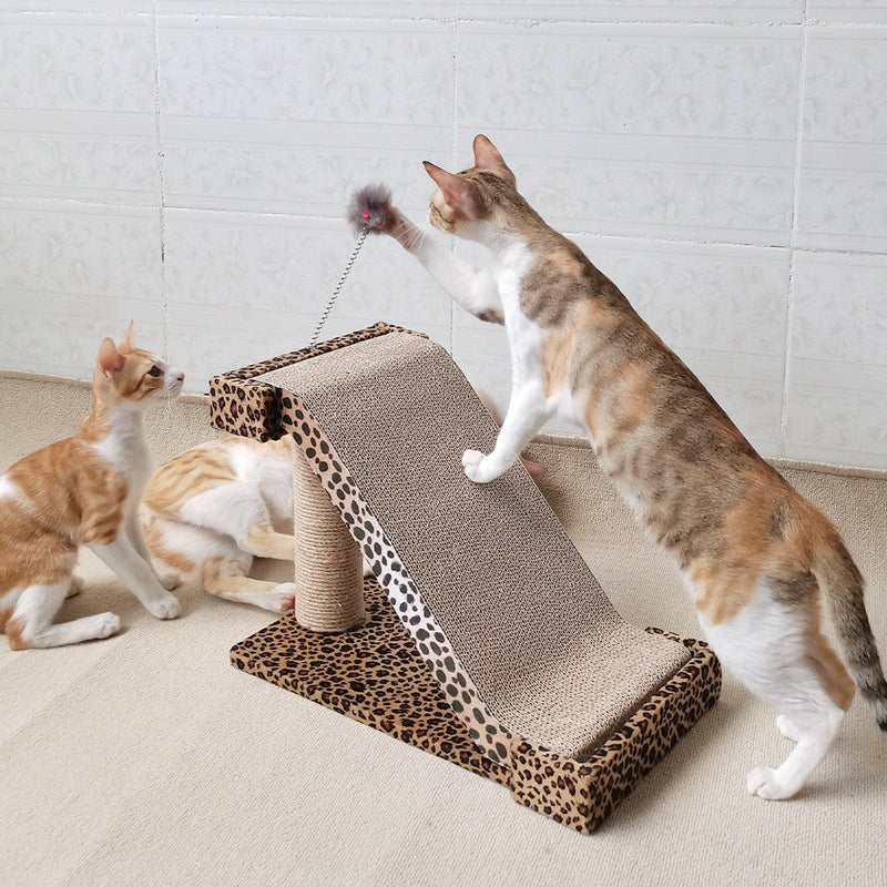 HKM-1767997 Leopard Print Corrugated Cat Scratch Board with Replaceable Scratch Surface