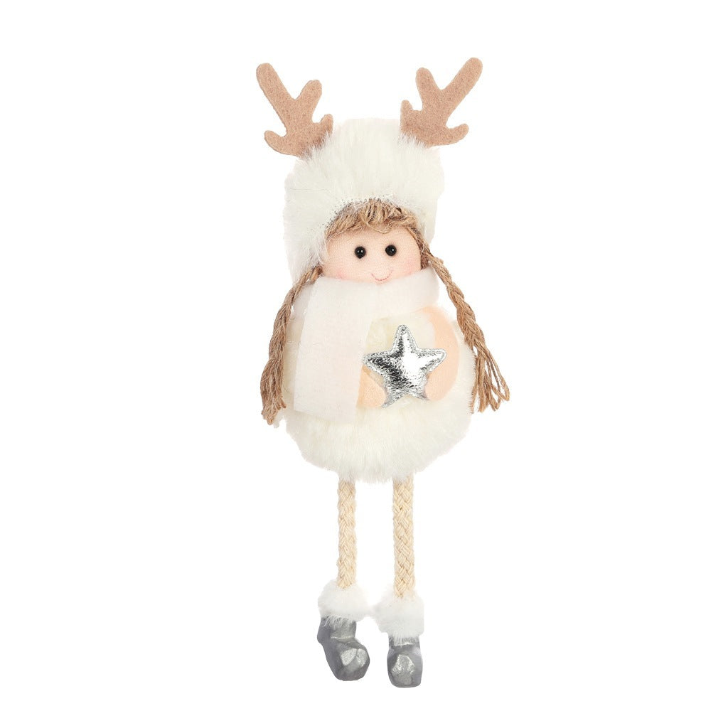 HKM-176915 Plush Christmas Angel Pendant Decoration - 17x6cm Semi-Manual Craft