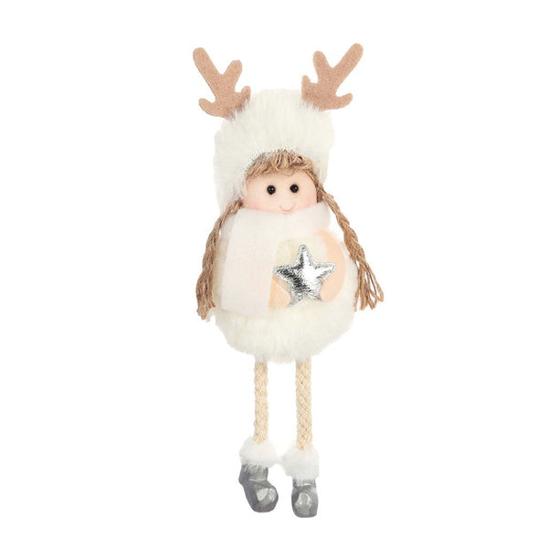 HKM-176915 Plush Christmas Angel Pendant Decoration - 17x6cm Semi-Manual Craft