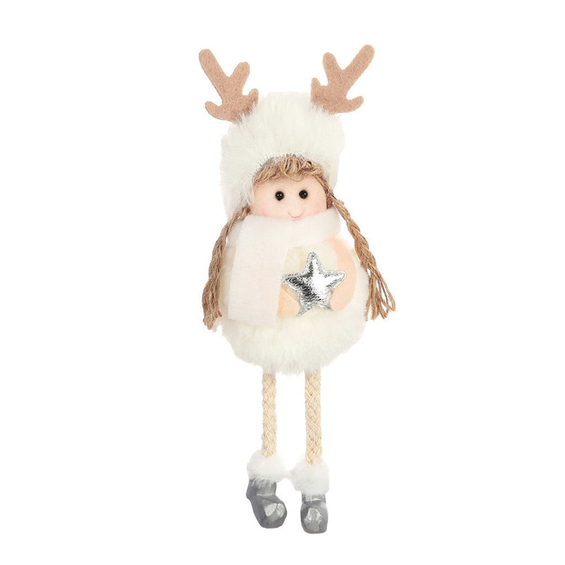 HKM-176915 Plush Christmas Angel Pendant Decoration - 17x6cm Semi-Manual Craft
