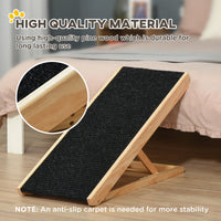 HKM-1770173 Adjustable Elevated Pet Ramp for Small and Senior Dogs - Non-Slip Pine Design, Easy Storage, 4 Height Options