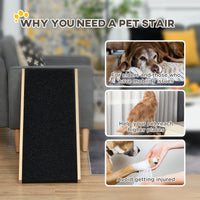 HKM-1770173 Adjustable Elevated Pet Ramp for Small and Senior Dogs - Non-Slip Pine Design, Easy Storage, 4 Height Options
