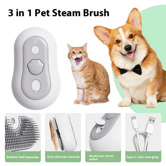 HKM-1770301 Pet Massage Comb with Cleaning Spray for Cats - Rechargeable Device in Multiple Colors