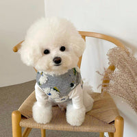HKM-1771069 Embroidered Cotton Pet Teddy Bear Tank Top for Small to Medium Dogs