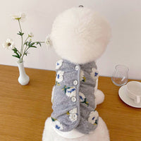 HKM-1771069 Embroidered Cotton Pet Teddy Bear Tank Top for Small to Medium Dogs