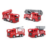 HKM-177107 Pull Back Fire Engine Car Toy Set for Kids - Diecast Engineering Trucks
