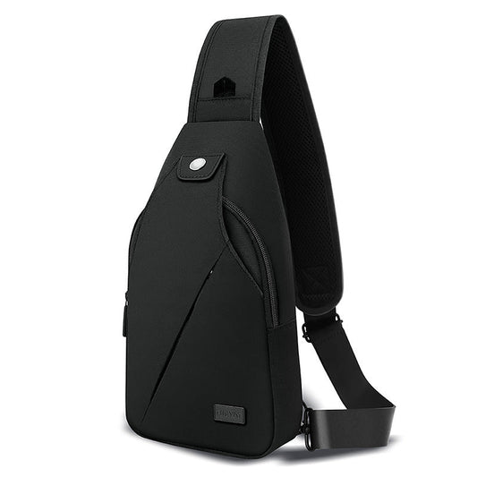 HKM-177171 Men's Chest Bag for Outdoor Leisure and Sports - Versatile iPad Backpack in Fashion Gray, Classic Black, and Bright White Gray
