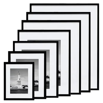 HKM-177171 Wooden Photo Frames in Black and White for Various Picture Sizes 3.5x5 to 12x16