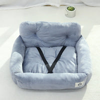 HKM-1774525 Pet Outing Nest for Dogs - Stain-Resistant Car-Mounted Gray & Blue Plaid, Small & Large Sizes Available