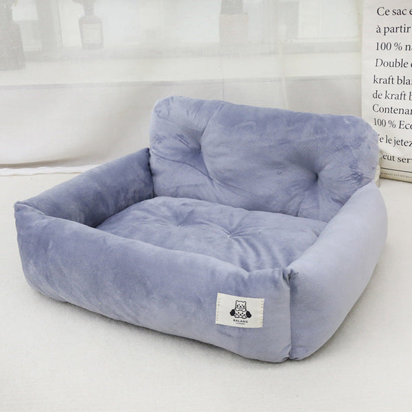 HKM-1774525 Pet Outing Nest for Dogs - Stain-Resistant Car-Mounted Gray & Blue Plaid, Small & Large Sizes Available