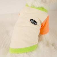 HKM-1775037 Colour Blocked Polyester Dog Shirt - Powder Blue & Green Orange, Fashion Minimalist Style
