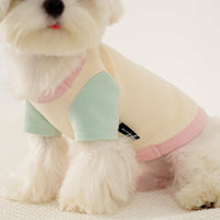 HKM-1775037 Colour Blocked Polyester Dog Shirt - Powder Blue & Green Orange, Fashion Minimalist Style