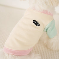 HKM-1775037 Colour Blocked Polyester Dog Shirt - Powder Blue & Green Orange, Fashion Minimalist Style