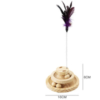 HKM-1775293 Solid Wood Cat Turntable with Variety of Engaging Toys for Adult Cats and Kittens