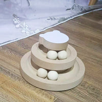 HKM-1775293 Solid Wood Cat Turntable with Variety of Engaging Toys for Adult Cats and Kittens