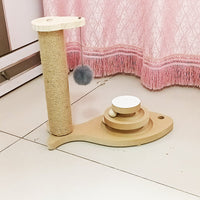HKM-1775293 Solid Wood Cat Turntable with Variety of Engaging Toys for Adult Cats and Kittens