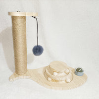 HKM-1775293 Solid Wood Cat Turntable with Variety of Engaging Toys for Adult Cats and Kittens