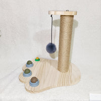 HKM-1775293 Solid Wood Cat Turntable with Variety of Engaging Toys for Adult Cats and Kittens
