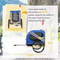 HKM-1775933 Pet Bike Trailer with Easy Folding Frame, 20" Wheels, 3 Entrances, and Mesh Screen for Off-Road Adventures