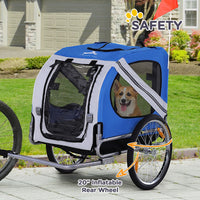 HKM-1775933 Pet Bike Trailer with Easy Folding Frame, 20" Wheels, 3 Entrances, and Mesh Screen for Off-Road Adventures