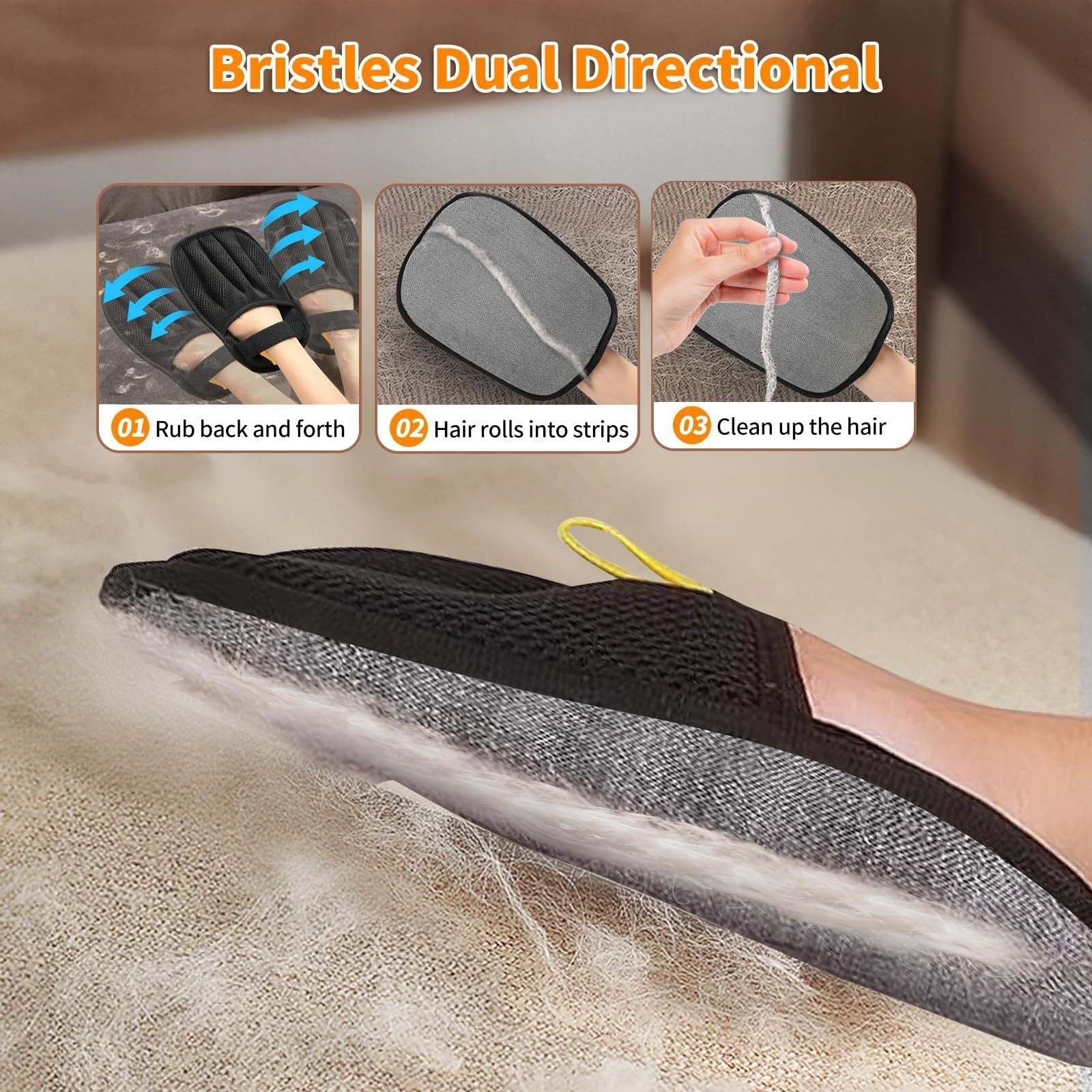 HKM-1776061 Lightweight Pet Hair Remover Gloves - Multi-Color Cleanup Tool for Home Use