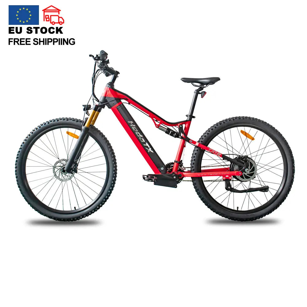 HKM-177619 Electric Mountain Bike 1000W 48V 19.2Ah 27-Speed with Hydraulic Brakes and Full Suspension, 29-Inch Aluminum Frame