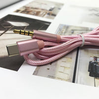 HKM-177683 Type-C to 3.5mm Audio Auxiliary Cable - Braided for Vehicle and Device Connection