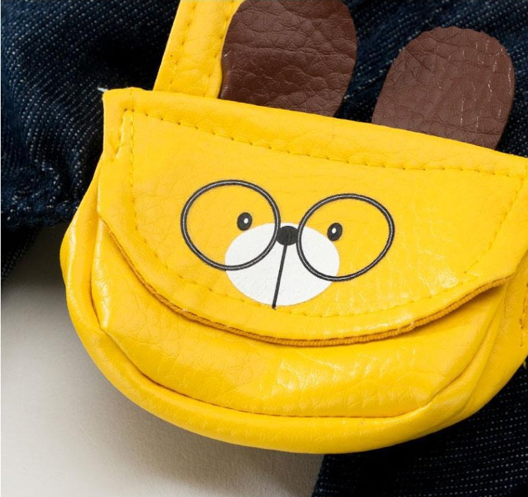 HKM-1778621 Casual Yellow Cotton Dog Backpack for Autumn - Multiple Sizes Available