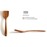 HKM-178003 7-Piece Teak Wooden Utensil Set for Nonstick Cookware with Wood Spatula