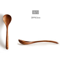HKM-178003 7-Piece Teak Wooden Utensil Set for Nonstick Cookware with Wood Spatula