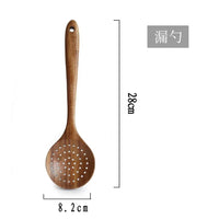 HKM-178003 7-Piece Teak Wooden Utensil Set for Nonstick Cookware with Wood Spatula