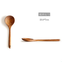 HKM-178003 7-Piece Teak Wooden Utensil Set for Nonstick Cookware with Wood Spatula