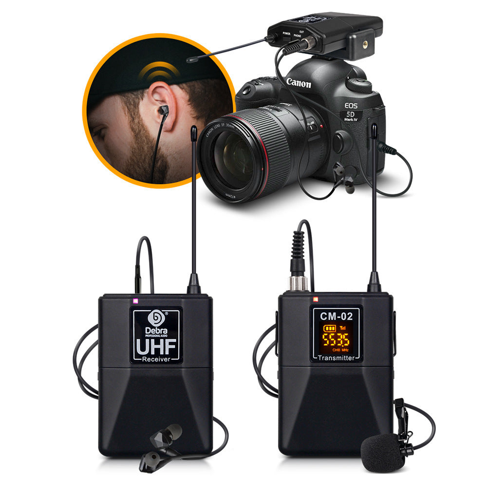 HKM-178003 Wireless Lavalier Microphone System with Monitor for Interviews, Recording, and Cameras