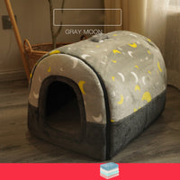 HKM-1780285 Universal Large Dog House for All Seasons - Detachable Design with Cozy Blankets