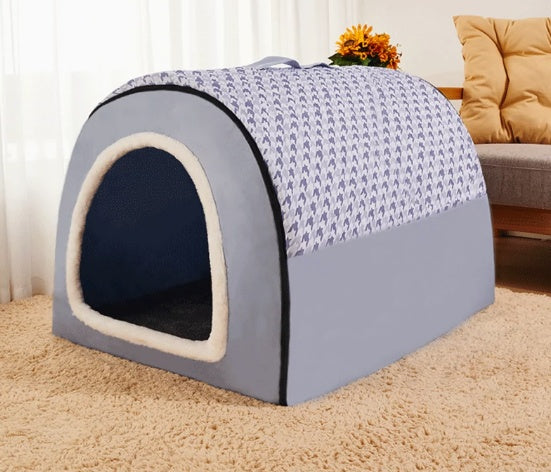 HKM-1780285 Universal Large Dog House for All Seasons - Detachable Design with Cozy Blankets