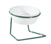 HKM-1780413 Elegant Pet Dining Table with Melamine Bowl and Iron Bracket - Compact Design for Cats and Small Dogs