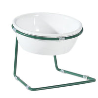 HKM-1780413 Elegant Pet Dining Table with Melamine Bowl and Iron Bracket - Compact Design for Cats and Small Dogs