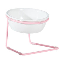 HKM-1780413 Elegant Pet Dining Table with Melamine Bowl and Iron Bracket - Compact Design for Cats and Small Dogs