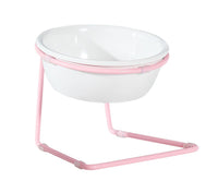 HKM-1780413 Elegant Pet Dining Table with Melamine Bowl and Iron Bracket - Compact Design for Cats and Small Dogs
