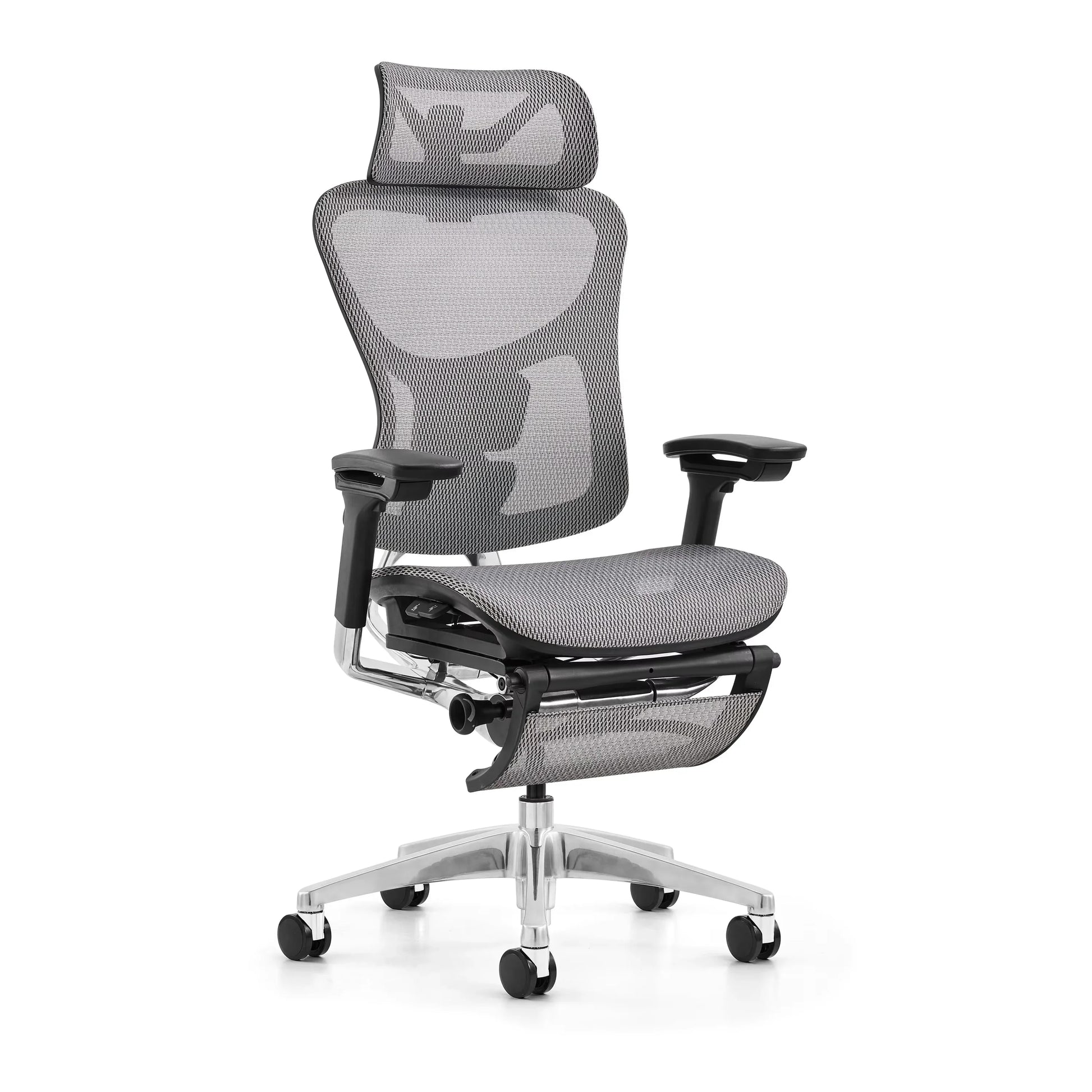 HKM-178067 Ergonomic Mesh Swivel Recliner Office Chair with Footrest for Managers and Executives