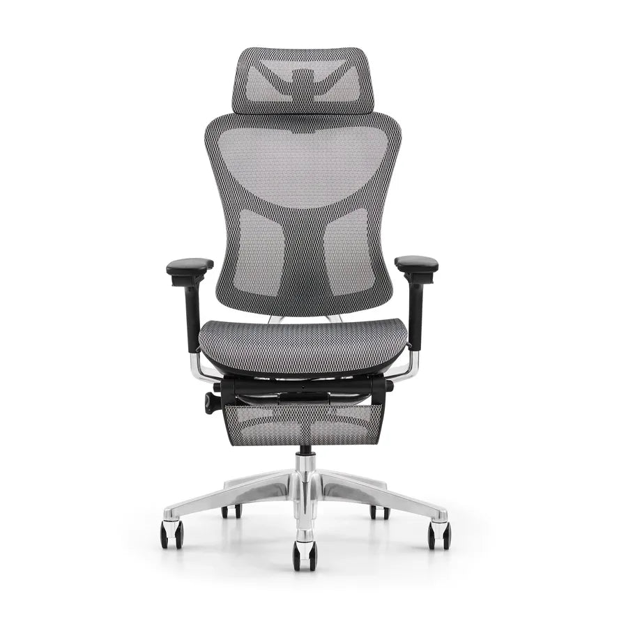 HKM-178067 Ergonomic Mesh Swivel Recliner Office Chair with Footrest for Managers and Executives