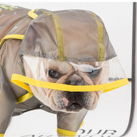 HKM-1780797 Waterproof Casual Raincoat for Puppies in White and Black, Sizes XS to XL