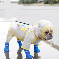 HKM-1780797 Waterproof Casual Raincoat for Puppies in White and Black, Sizes XS to XL