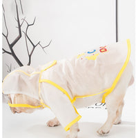 HKM-1780797 Waterproof Casual Raincoat for Puppies in White and Black, Sizes XS to XL