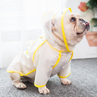 HKM-1780797 Waterproof Casual Raincoat for Puppies in White and Black, Sizes XS to XL