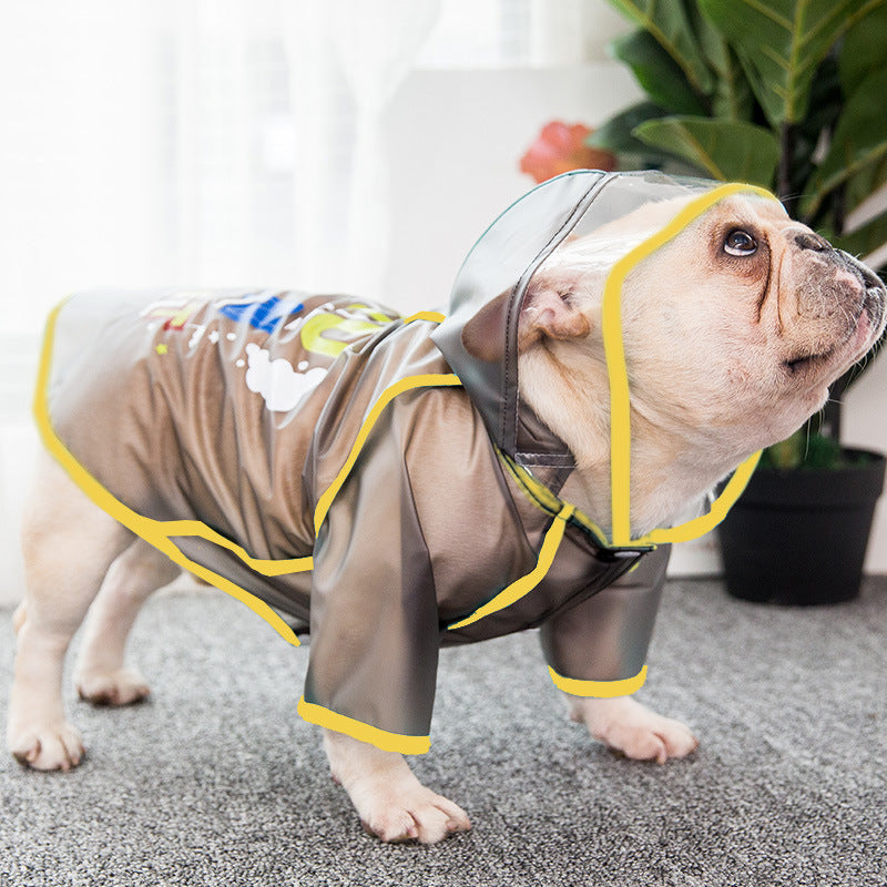 HKM-1780797 Waterproof Casual Raincoat for Puppies in White and Black, Sizes XS to XL