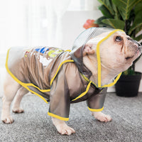 HKM-1780797 Waterproof Casual Raincoat for Puppies in White and Black, Sizes XS to XL