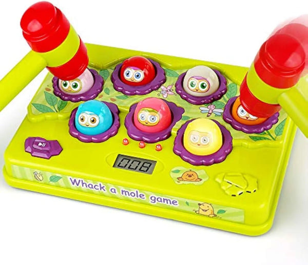 HKM-178259 Interactive Whack-a-Mole Counting Game with 2 Soft Hammers for Kids