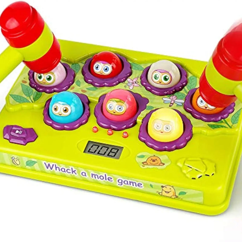 HKM-178259 Interactive Whack-a-Mole Counting Game with 2 Soft Hammers for Kids