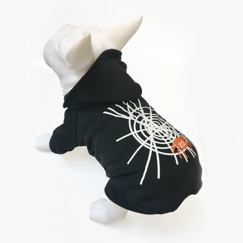 HKM-1784381 Funny Black Plus Velvet Halloween Costume Vest for Dogs
